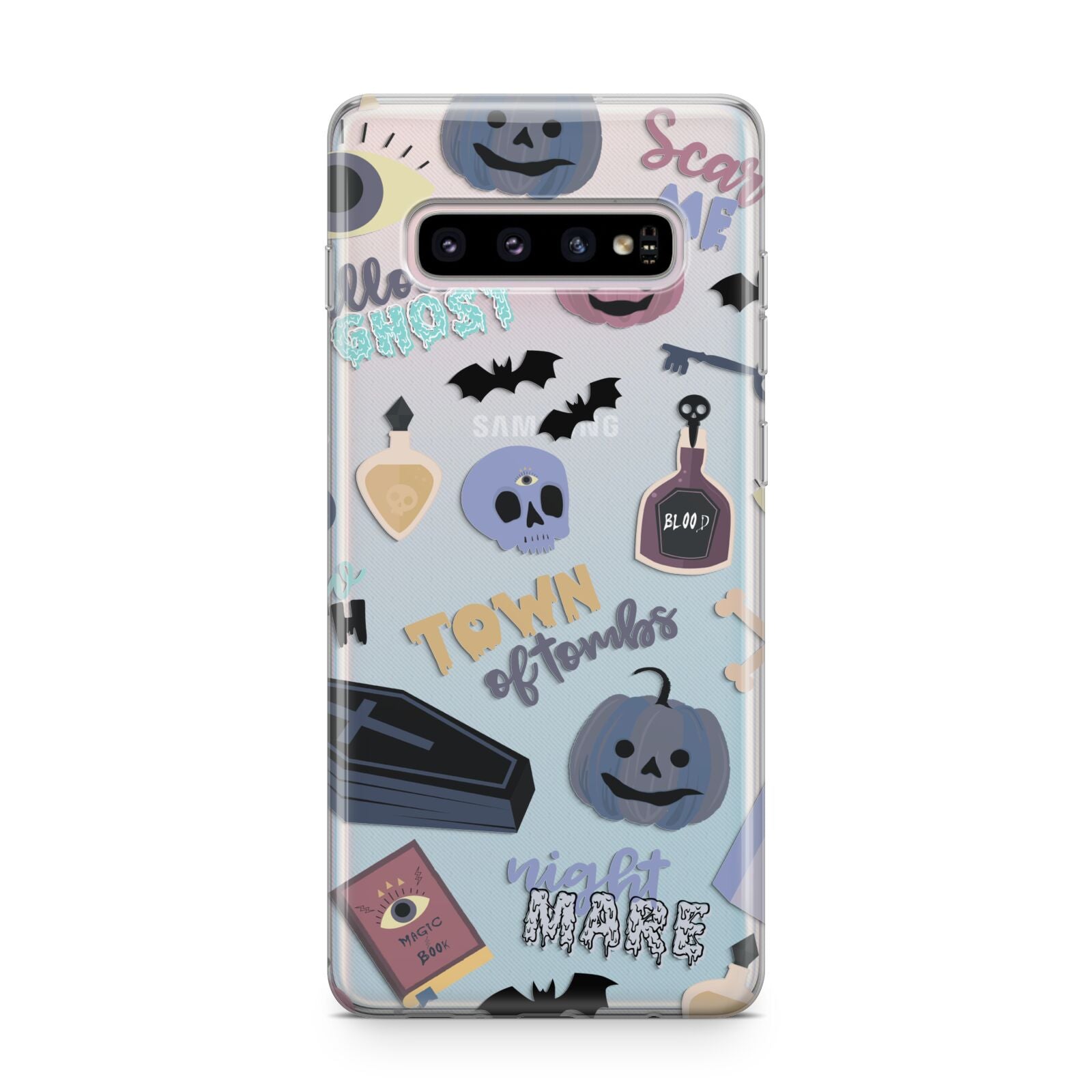 Spooky Blue Illustrations and Catchphrases Samsung Galaxy S10 Plus Case