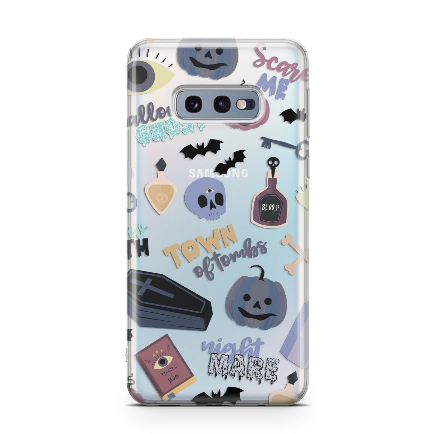 Spooky Blue Illustrations and Catchphrases Samsung Galaxy S10E Case