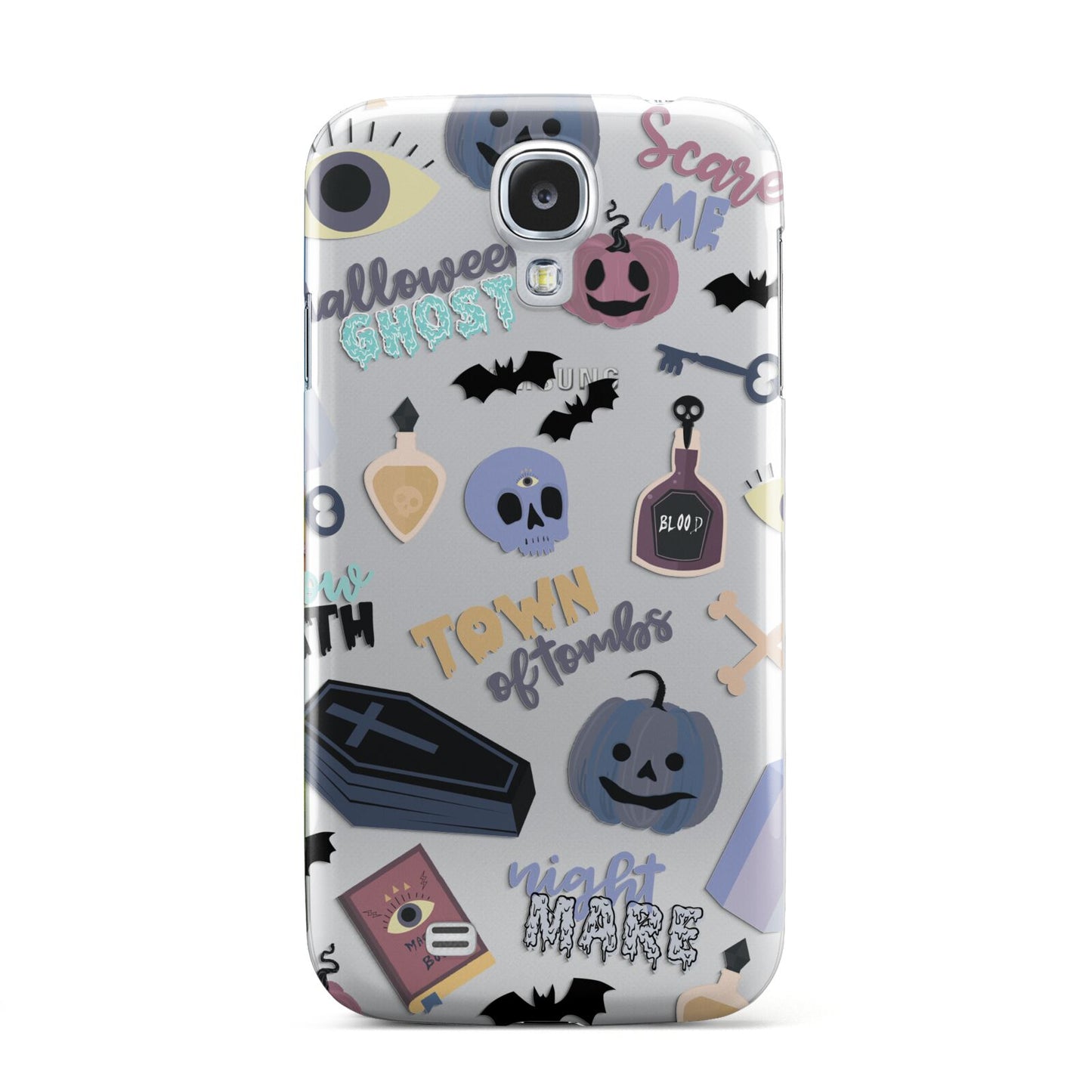 Spooky Blue Illustrations and Catchphrases Samsung Galaxy S4 Case