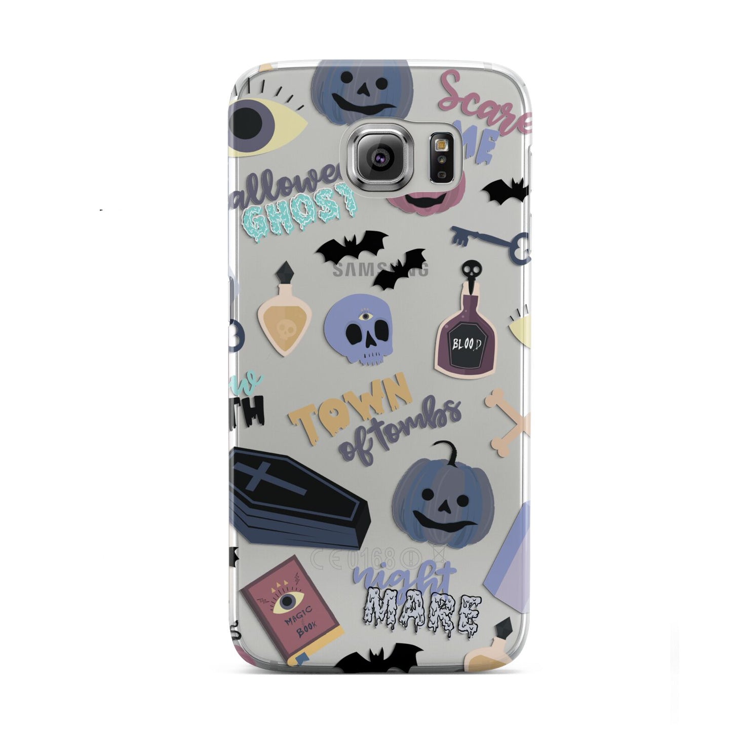 Spooky Blue Illustrations and Catchphrases Samsung Galaxy S6 Case