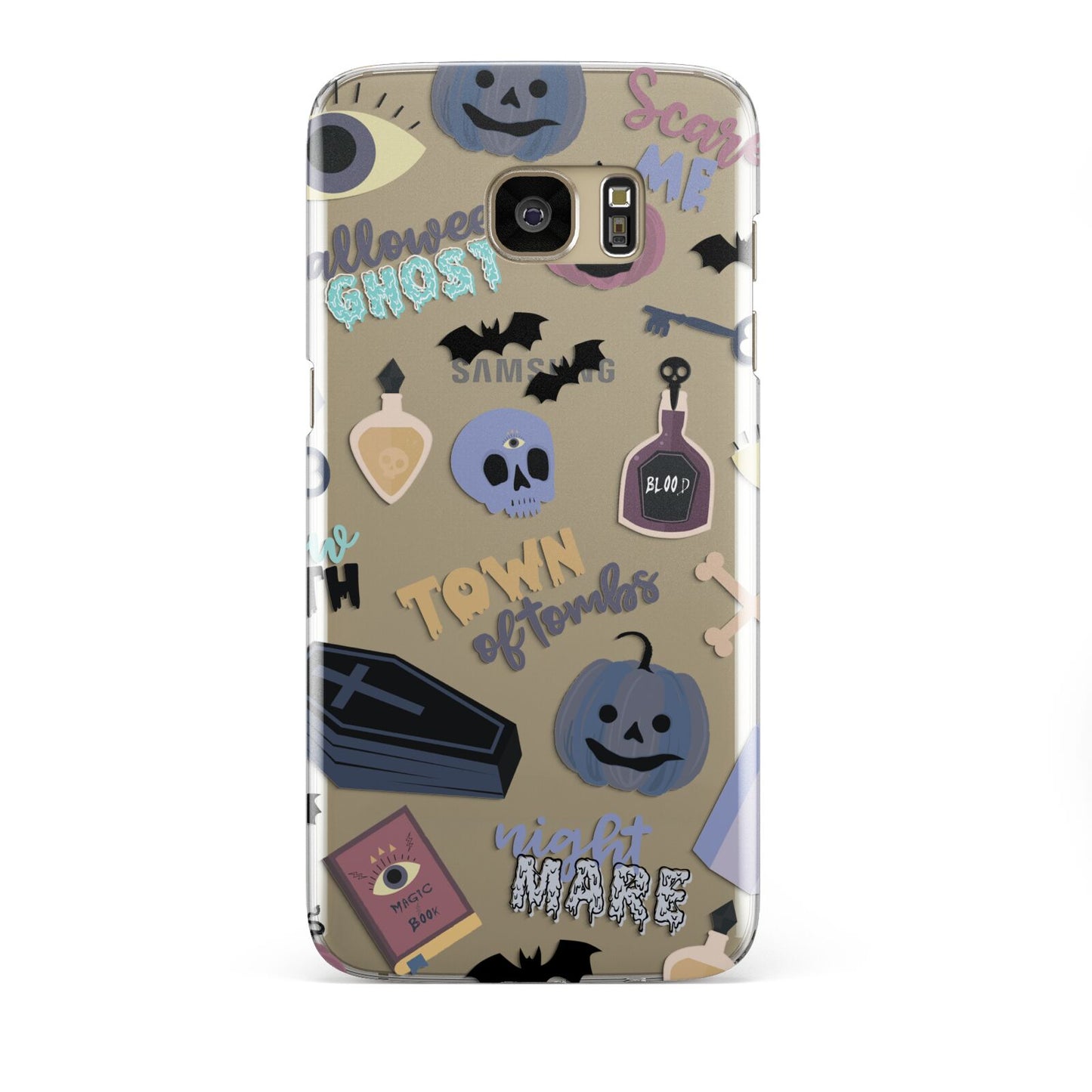 Spooky Blue Illustrations and Catchphrases Samsung Galaxy S7 Edge Case