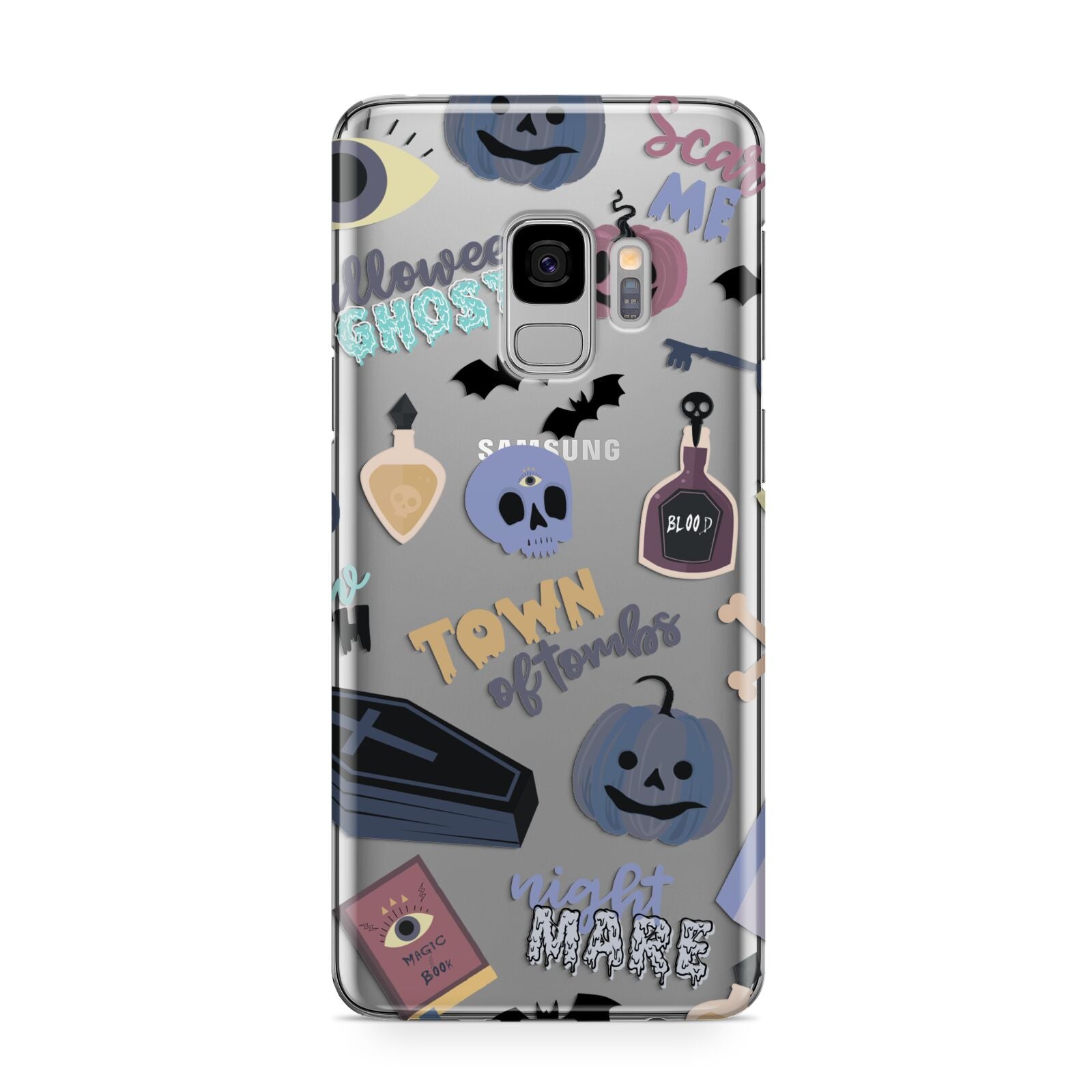 Spooky Blue Illustrations and Catchphrases Samsung Galaxy S9 Case