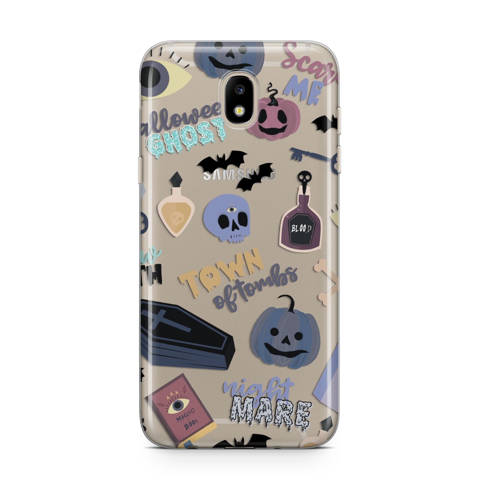 Spooky Blue Illustrations and Catchphrases Samsung J5 2017 Case