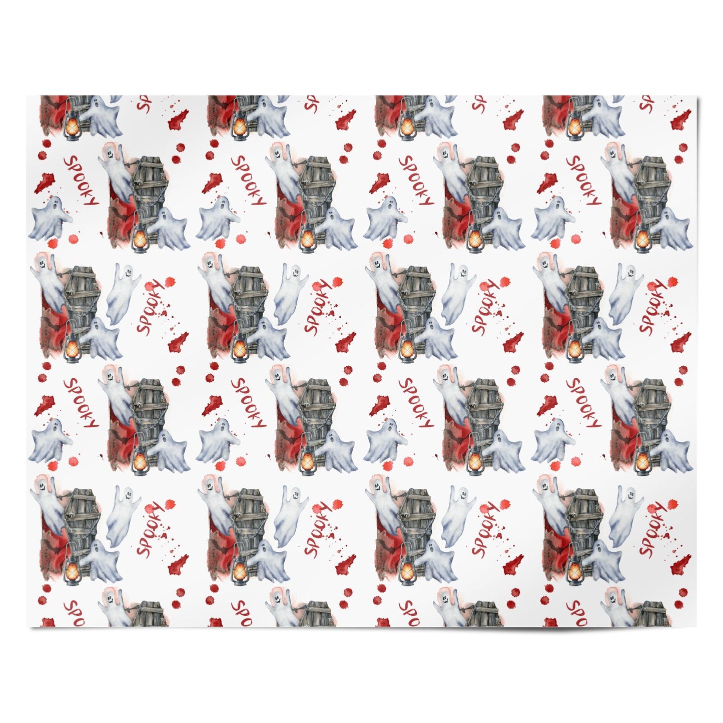 Spooky Coffin Ghosts Personalised Wrapping Paper Alternative