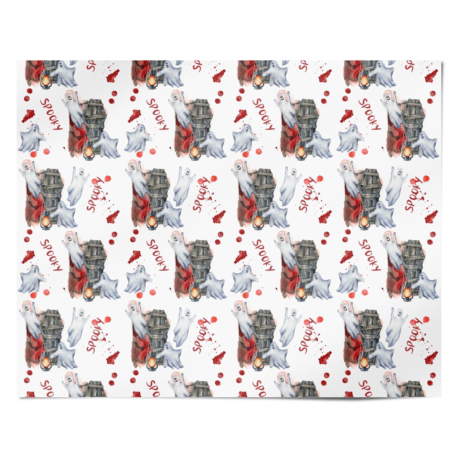 Spooky Coffin Ghosts Personalised Wrapping Paper Alternative