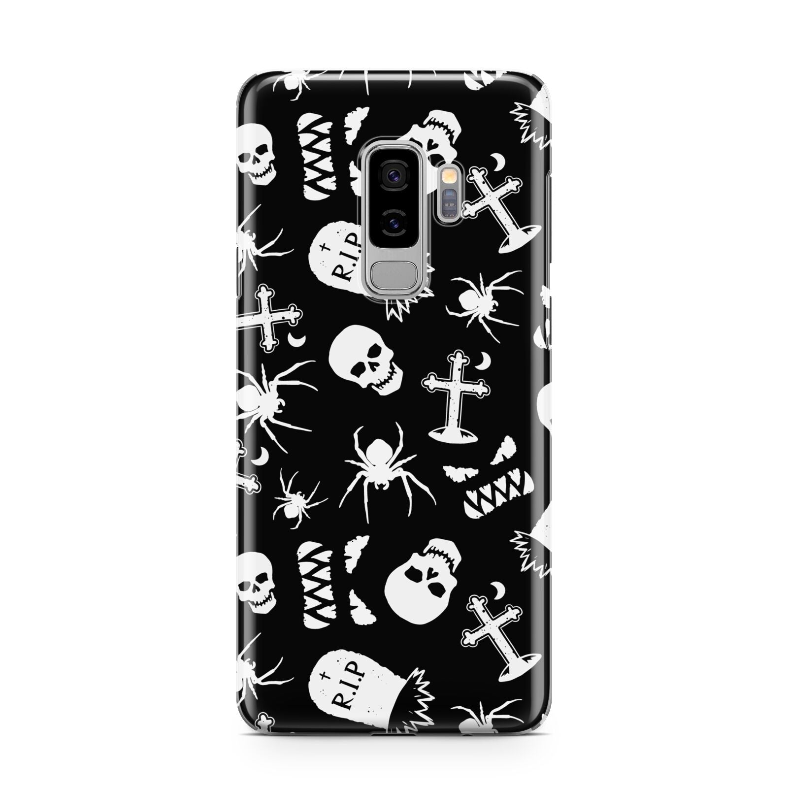 Spooky Illustrations Samsung Galaxy S9 Plus Case on Silver phone