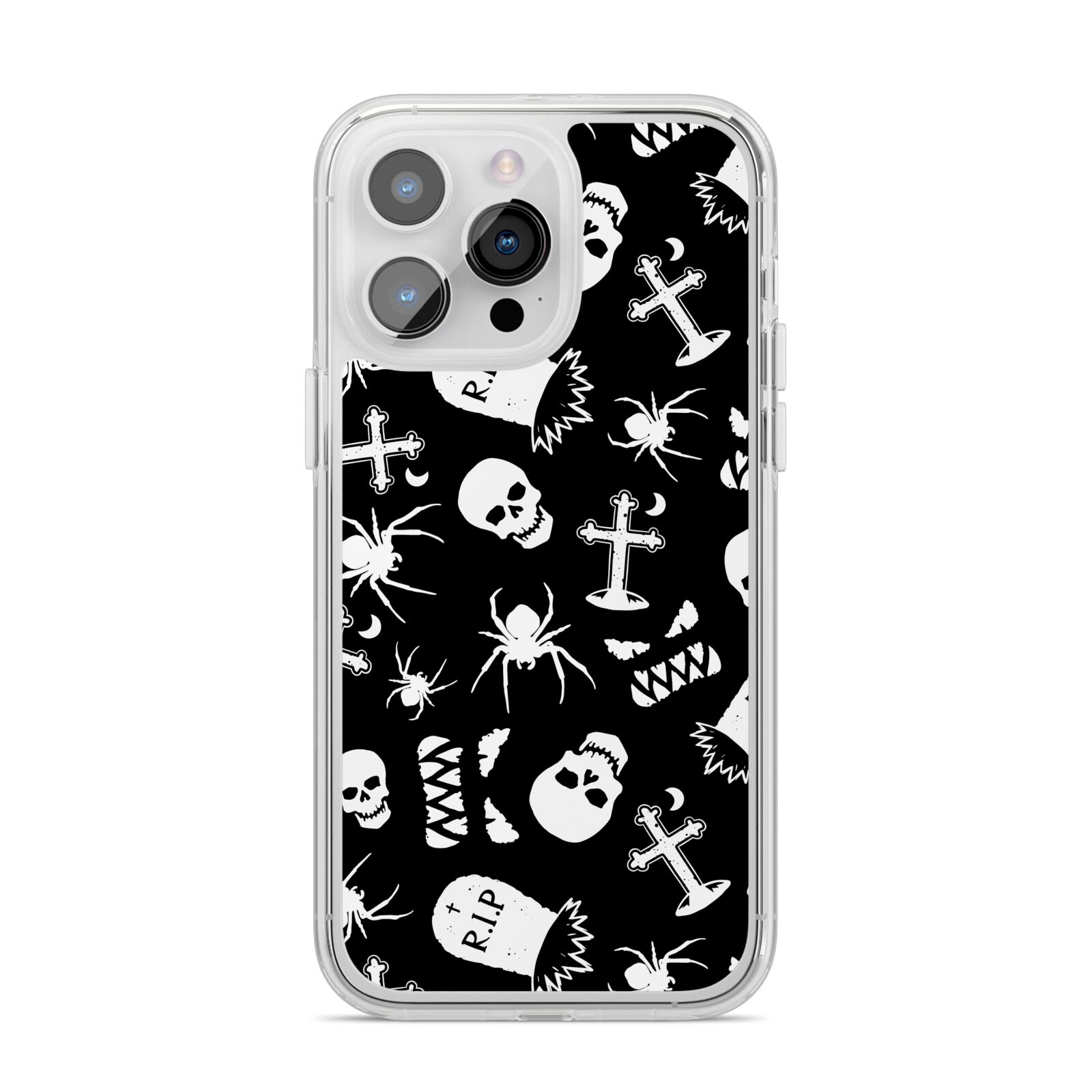 Spooky Illustrations iPhone 14 Pro Max Clear Tough Case Silver