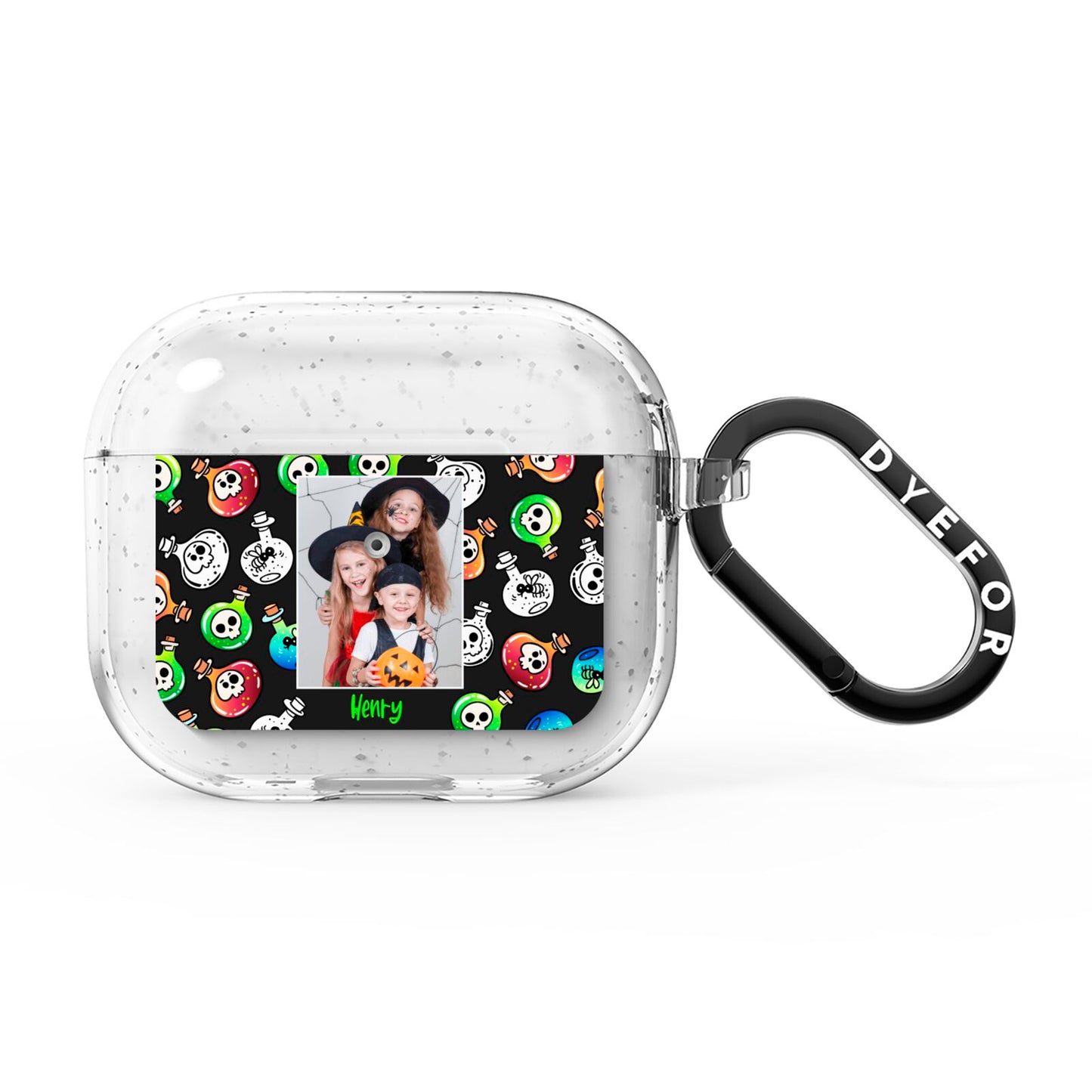 Spooky Potions Halloween Photo Upload AirPods Glitter Case 3rd Gen