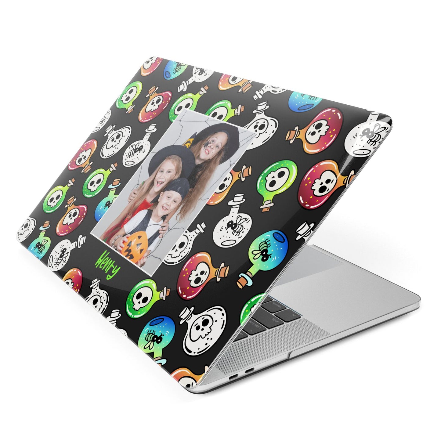 Spooky Potions Halloween Photo Upload Apple MacBook Case Side View