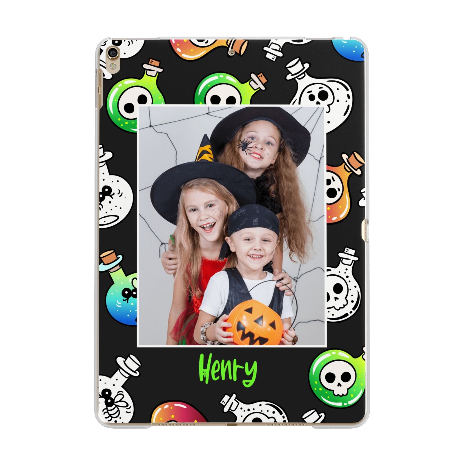 Spooky Potions Halloween Photo Upload Apple iPad Gold Case