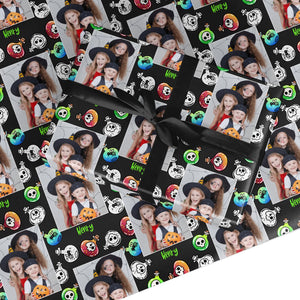 Spooky Potions Halloween Photo Upload Wrapping Paper