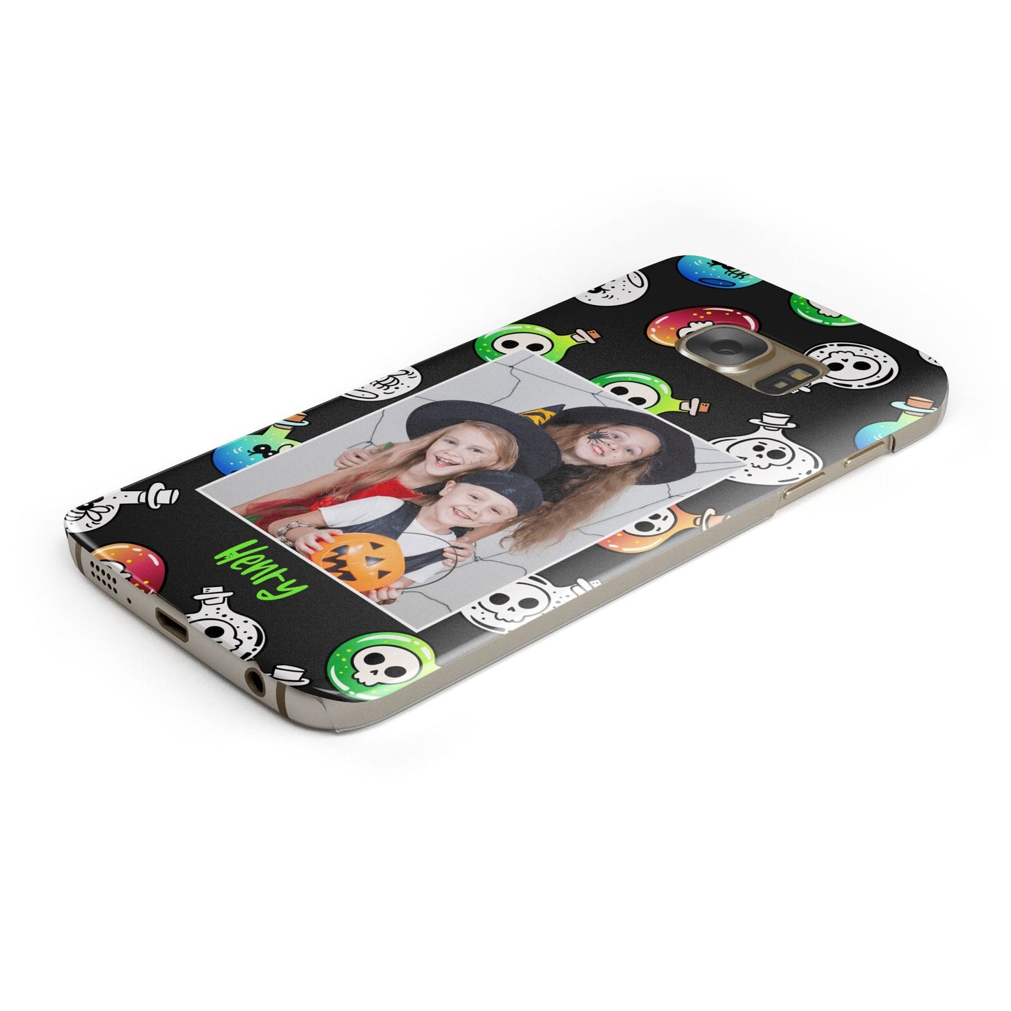 Spooky Potions Halloween Photo Upload Protective Samsung Galaxy Case Angled Image