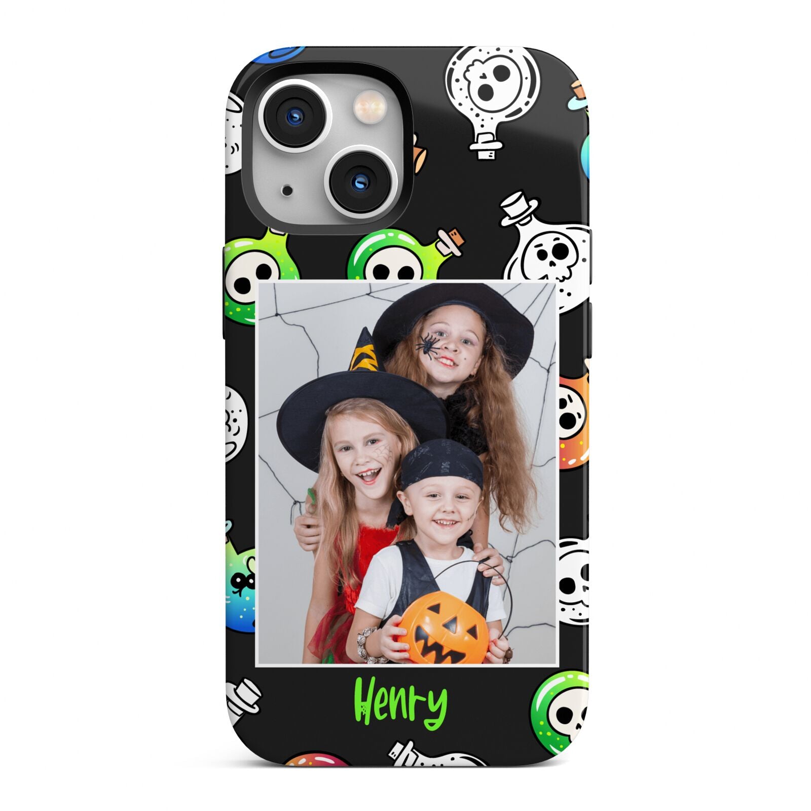 Spooky Potions Halloween Photo Upload iPhone 13 Mini Full Wrap 3D Tough Case