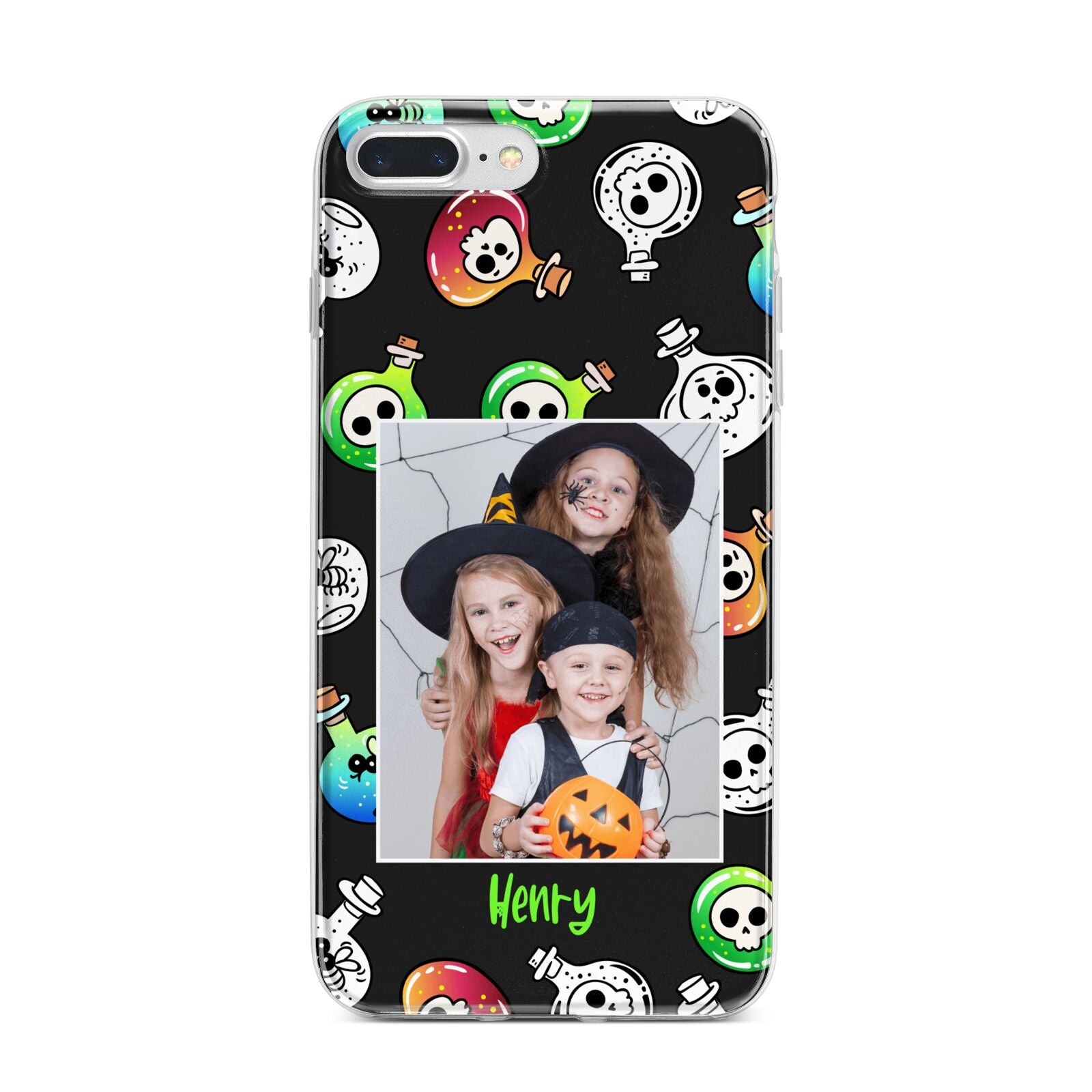 Spooky Potions Halloween Photo Upload iPhone 7 Plus Bumper Case on Silver iPhone