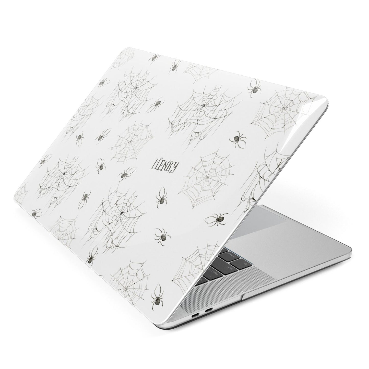 Spooky Spiders Webs Personalised Apple MacBook Case Side View