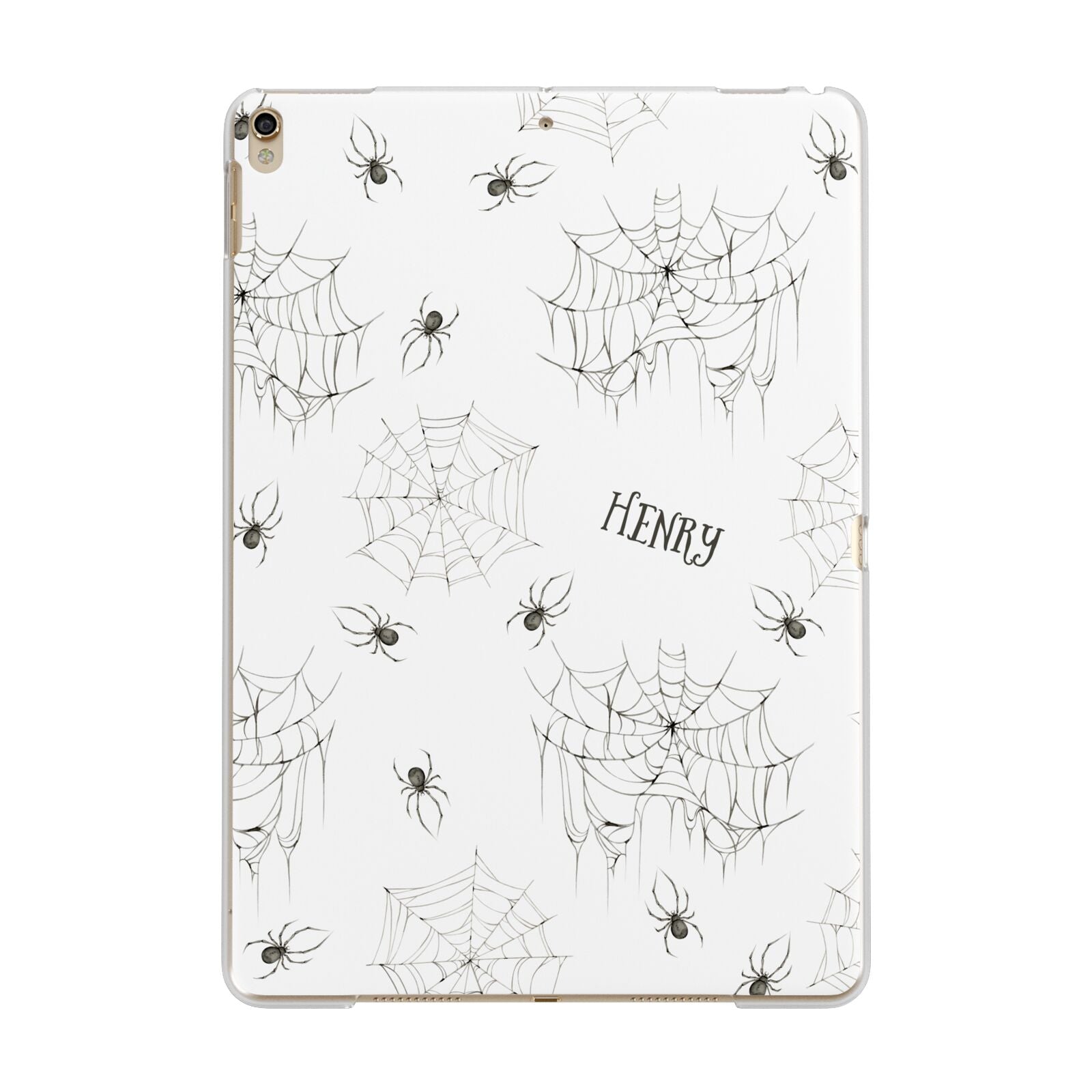 Spooky Spiders Webs Personalised Apple iPad Gold Case