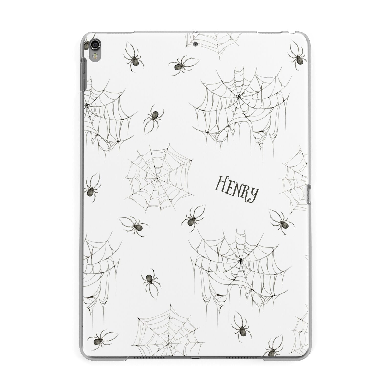 Spooky Spiders Webs Personalised Apple iPad Grey Case