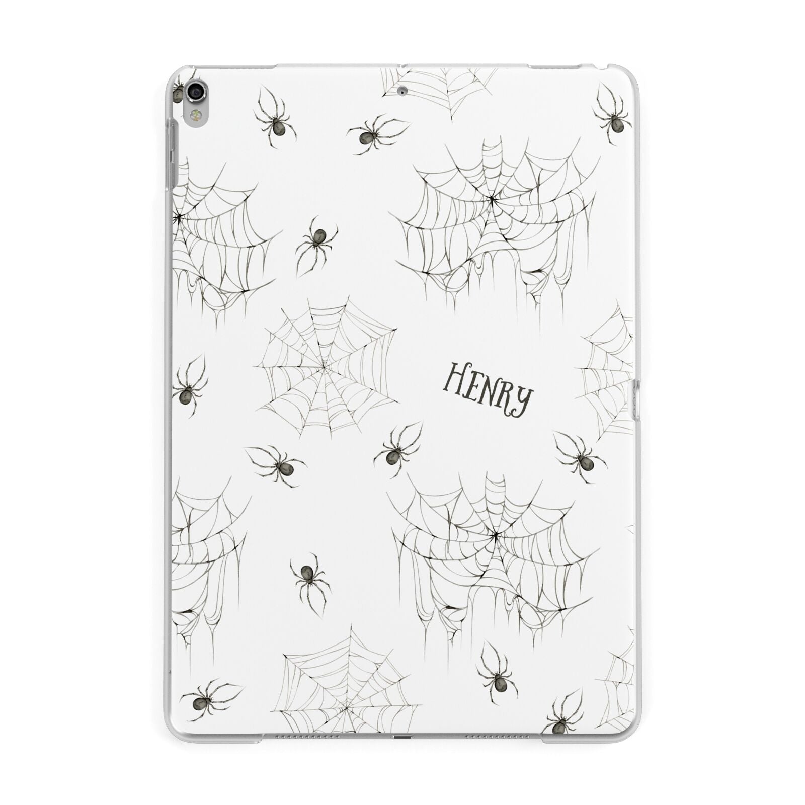 Spooky Spiders Webs Personalised Apple iPad Silver Case