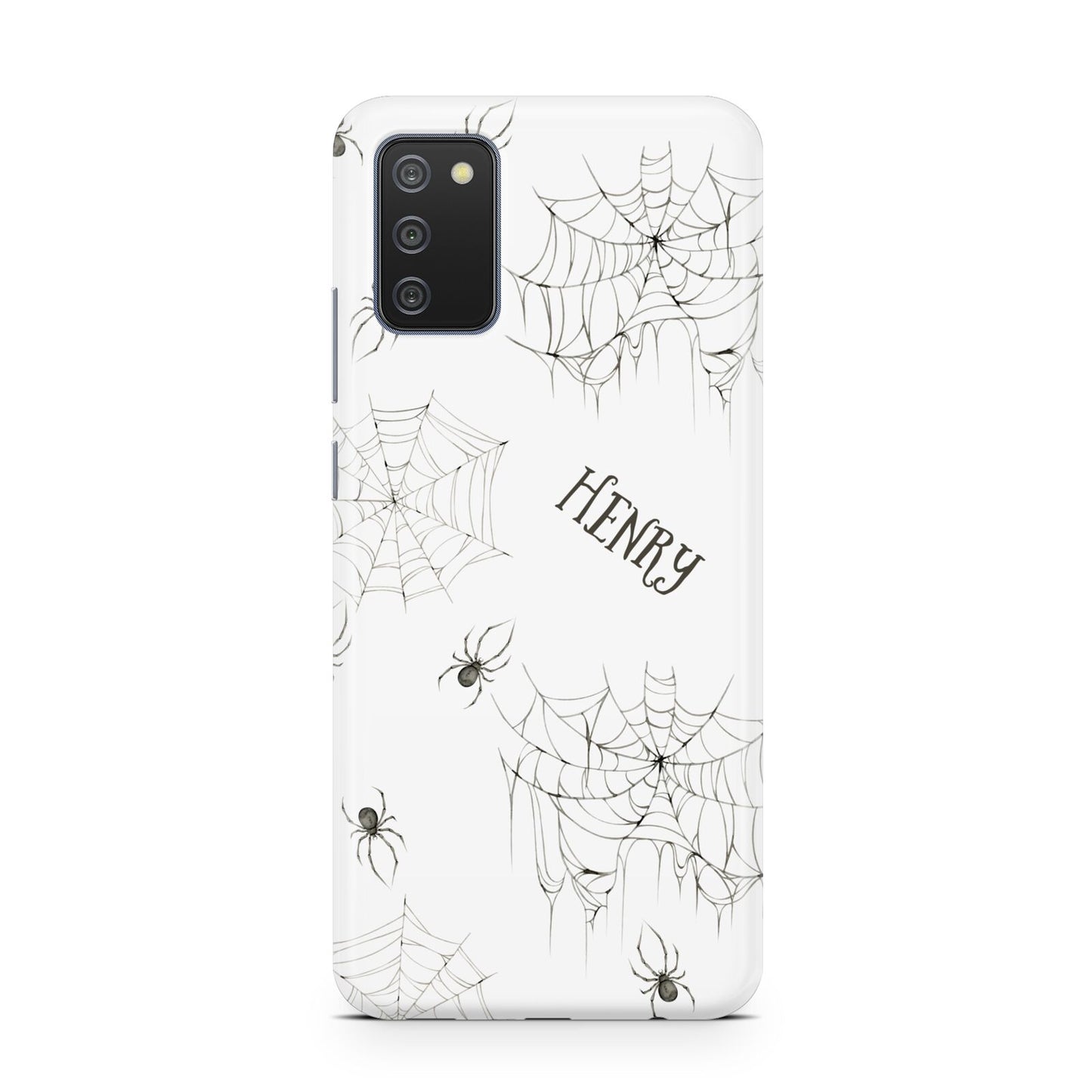 Spooky Spiders Webs Personalised Samsung A02s Case