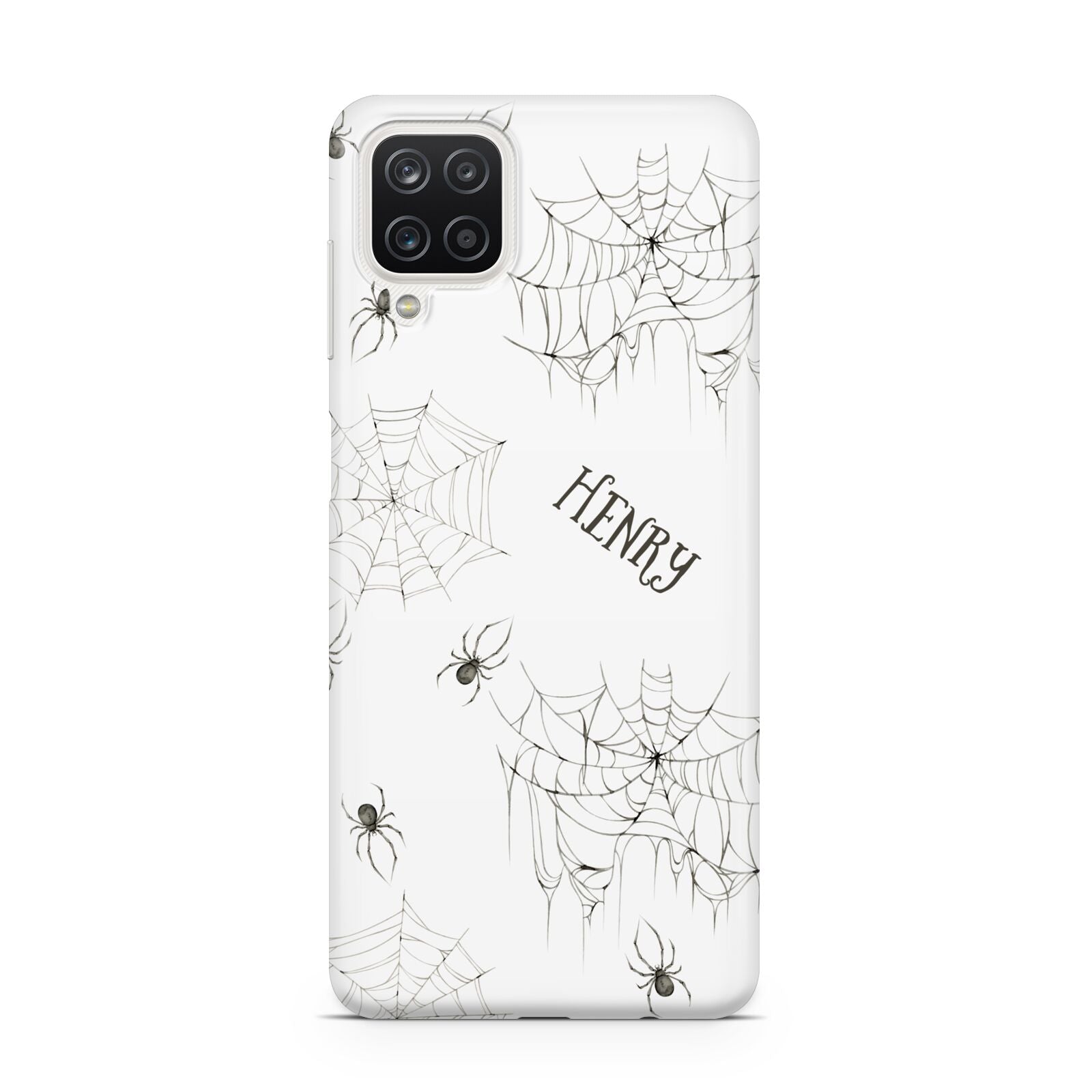 Spooky Spiders Webs Personalised Samsung A12 Case