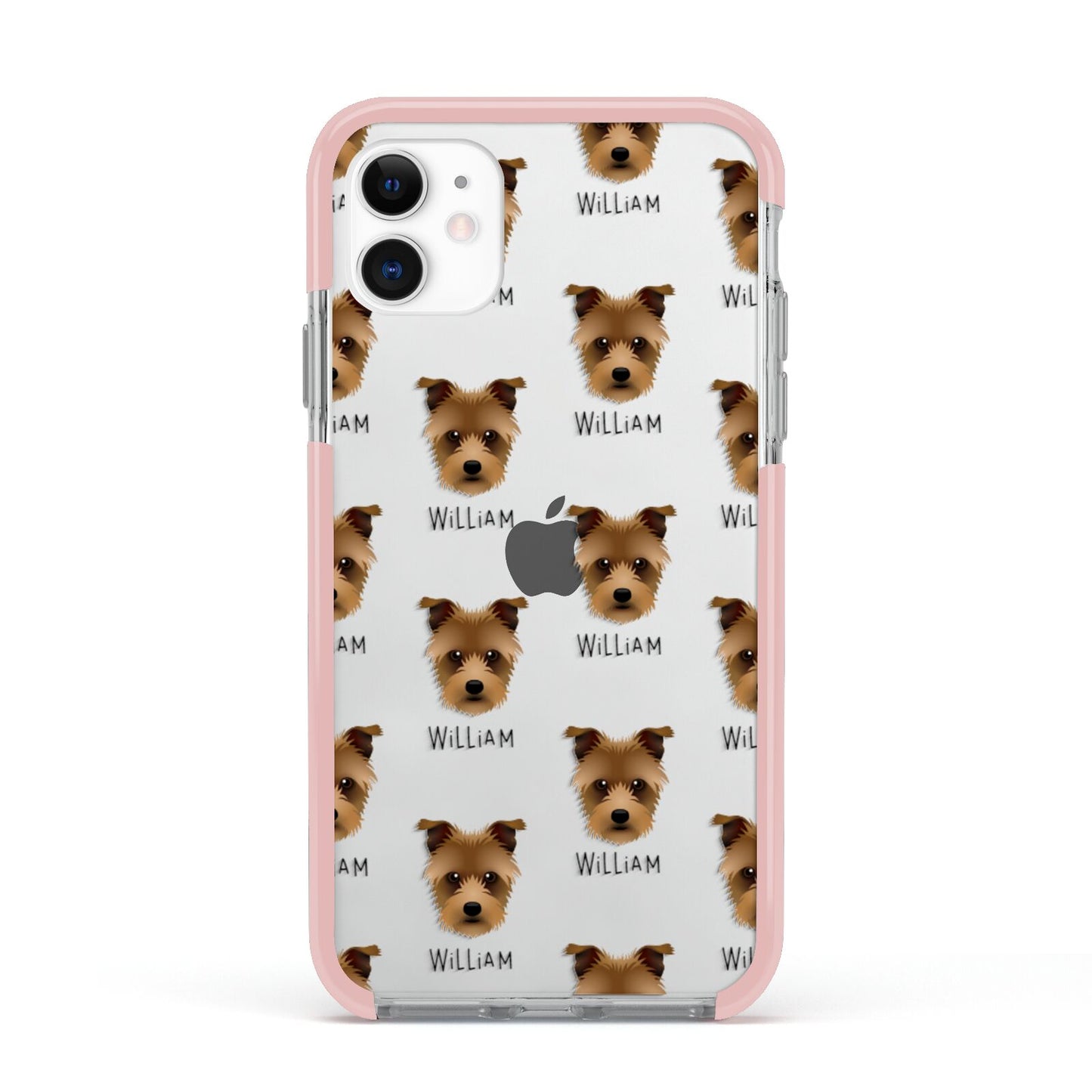 Sporting Lucas Terrier Icon with Name Apple iPhone 11 in White with Pink Impact Case