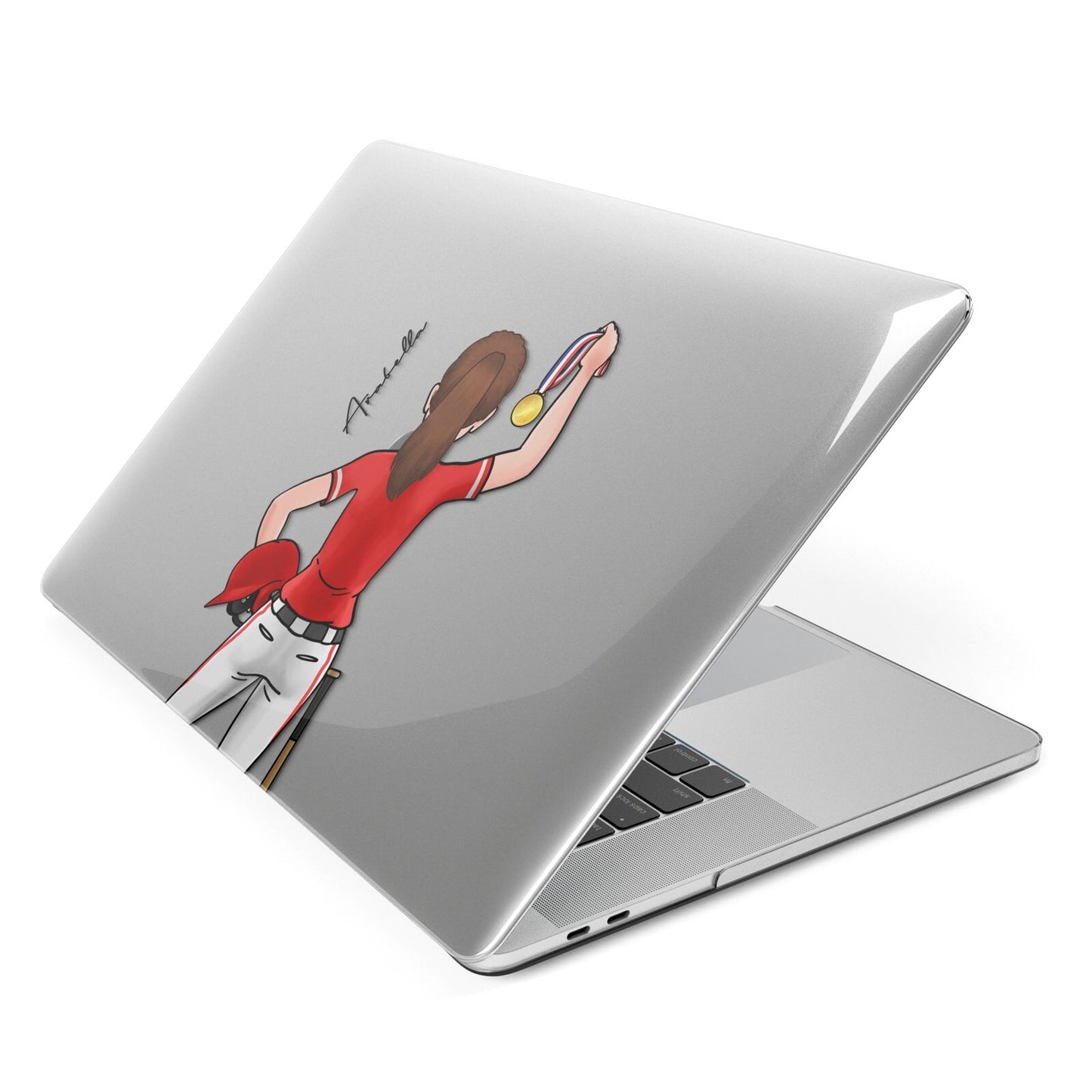 Sports Girl Personalised Apple MacBook Case Side View