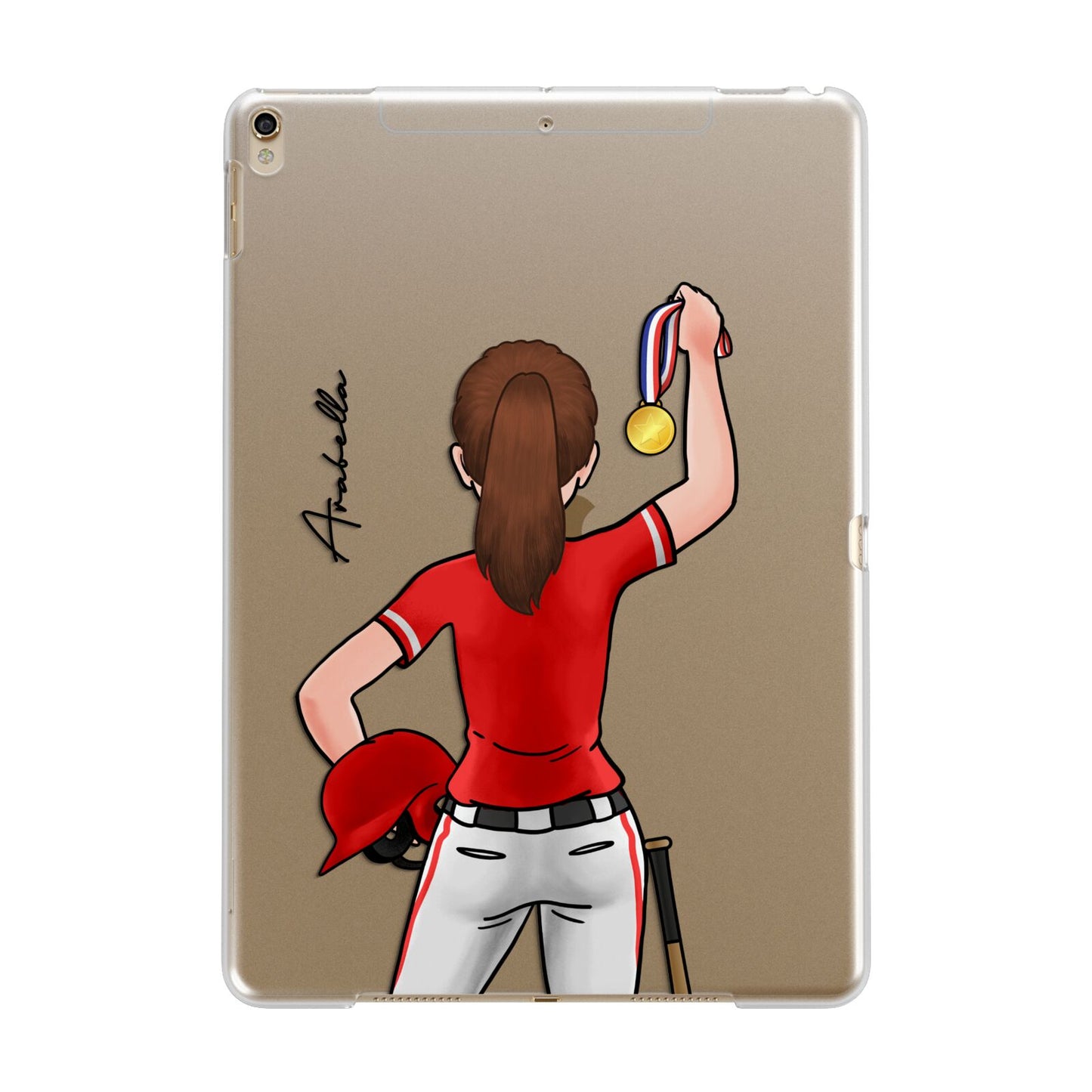 Sports Girl Personalised Apple iPad Gold Case