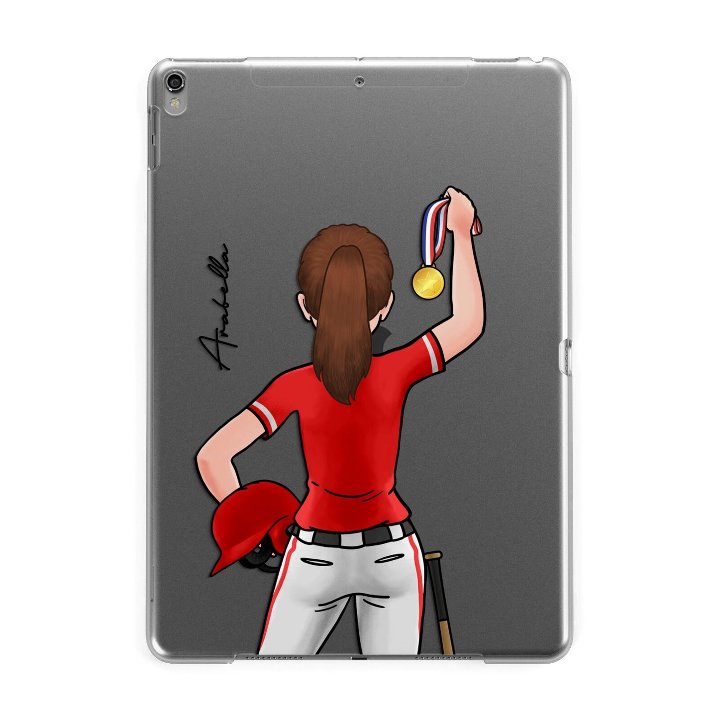 Sports Girl Personalised Apple iPad Grey Case