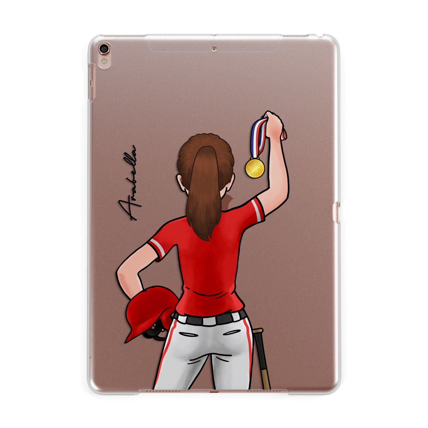 Sports Girl Personalised Apple iPad Rose Gold Case