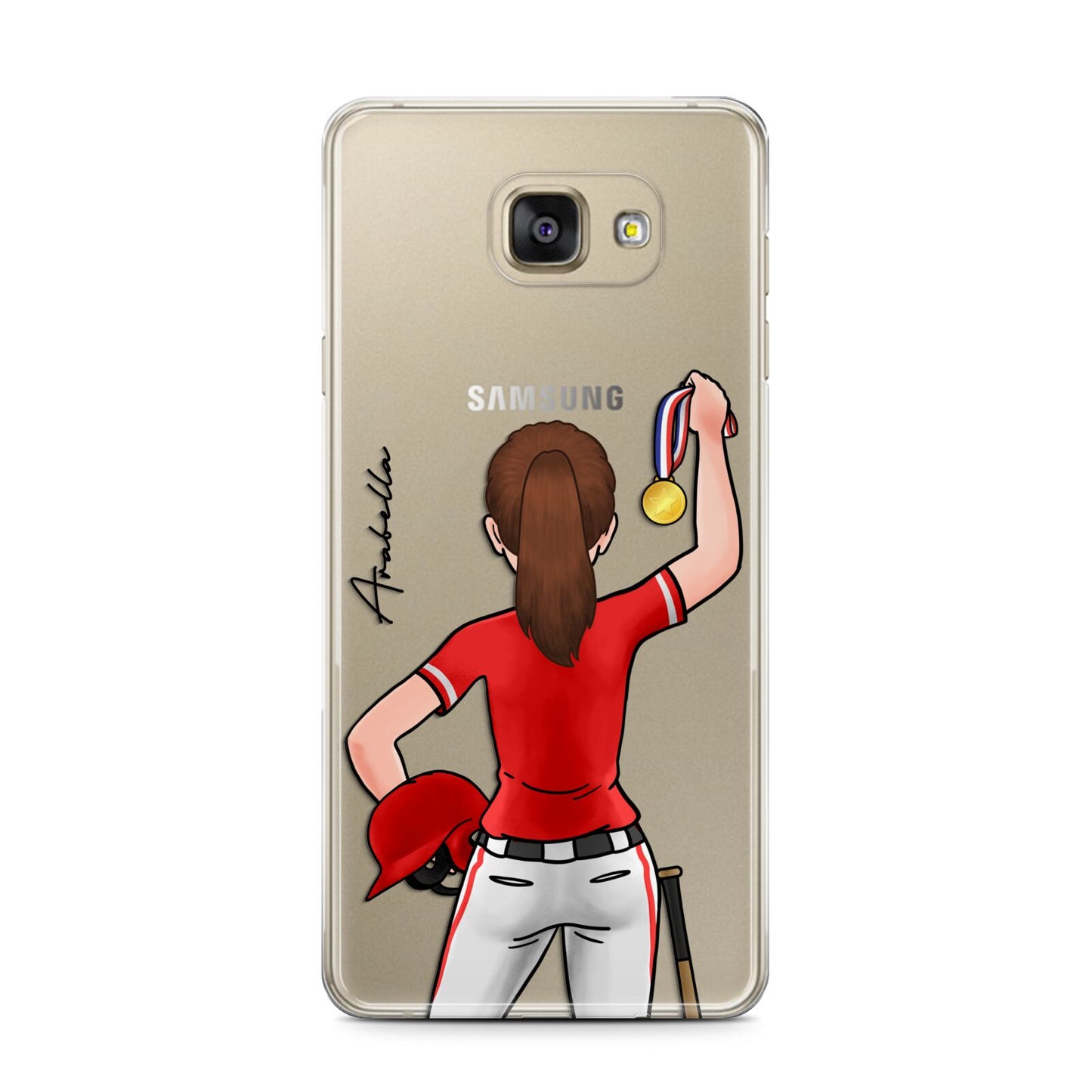 Sports Girl Personalised Samsung Galaxy A7 2016 Case on gold phone