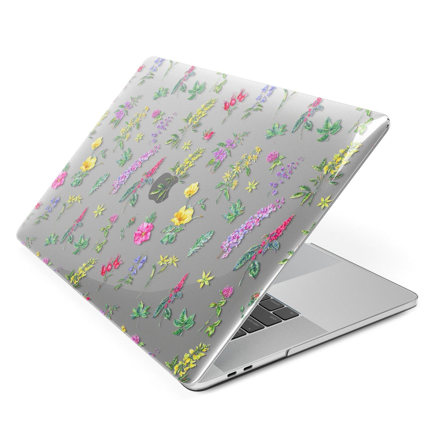 Sprigs Of Floral Apple MacBook Case Side View