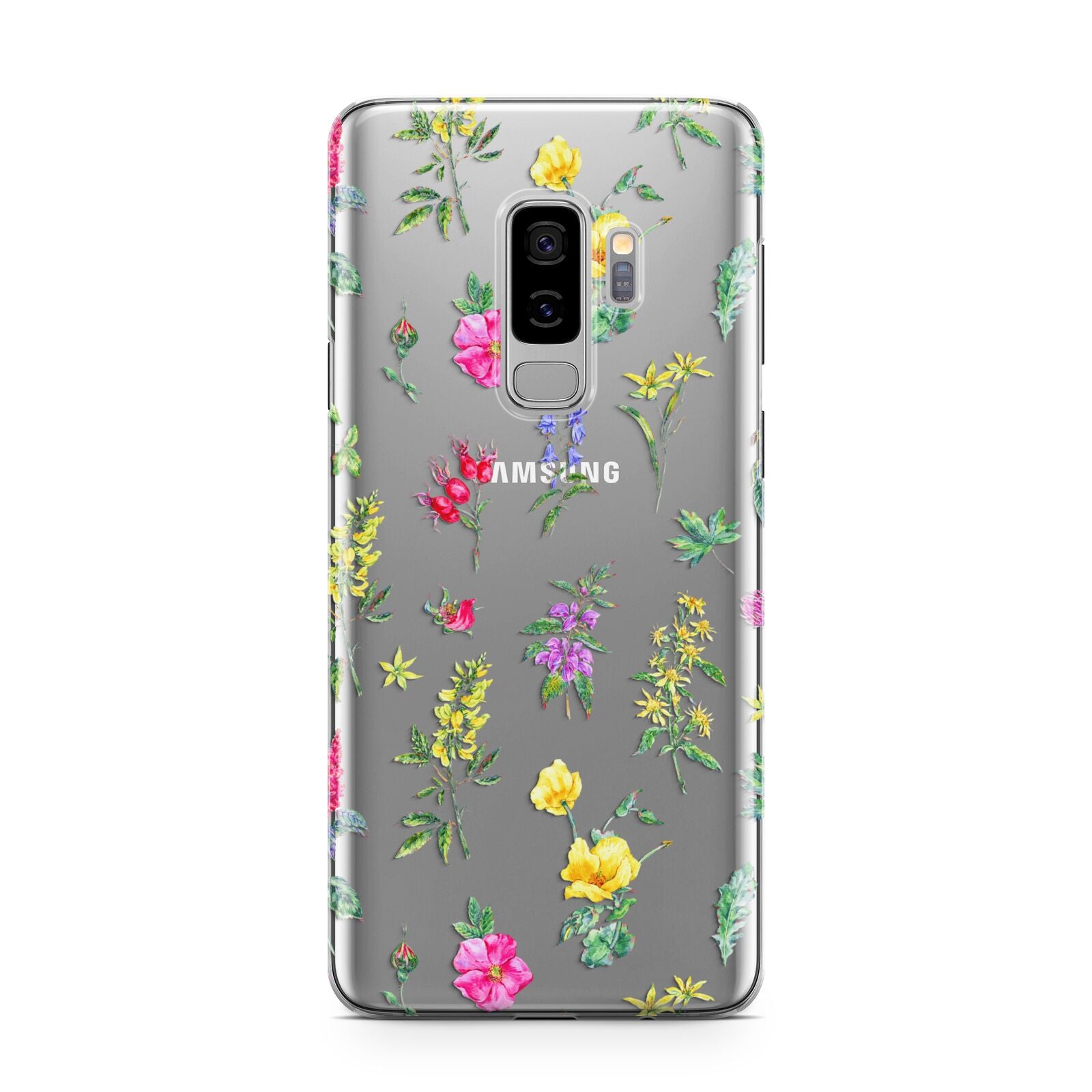 Sprigs Of Floral Samsung Galaxy S9 Plus Case on Silver phone