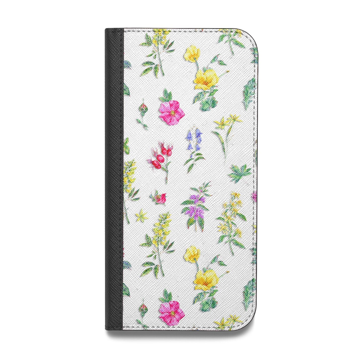 Sprigs Of Floral Vegan Leather Flip iPhone Case