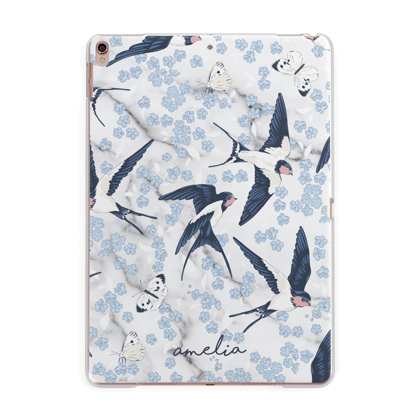 Spring Birds Apple iPad Rose Gold Case