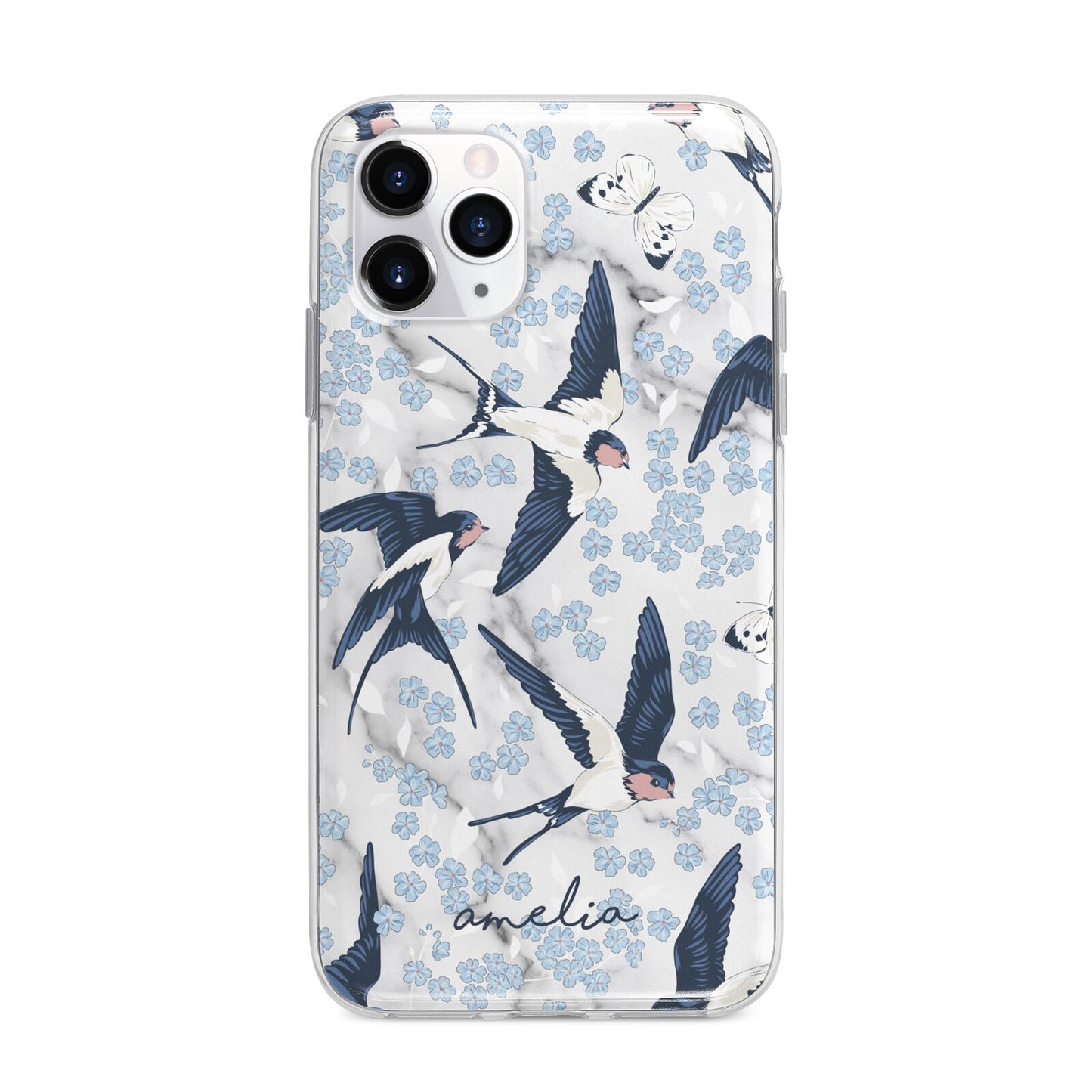 Spring Birds Apple iPhone 11 Pro Max in Silver with Bumper Case