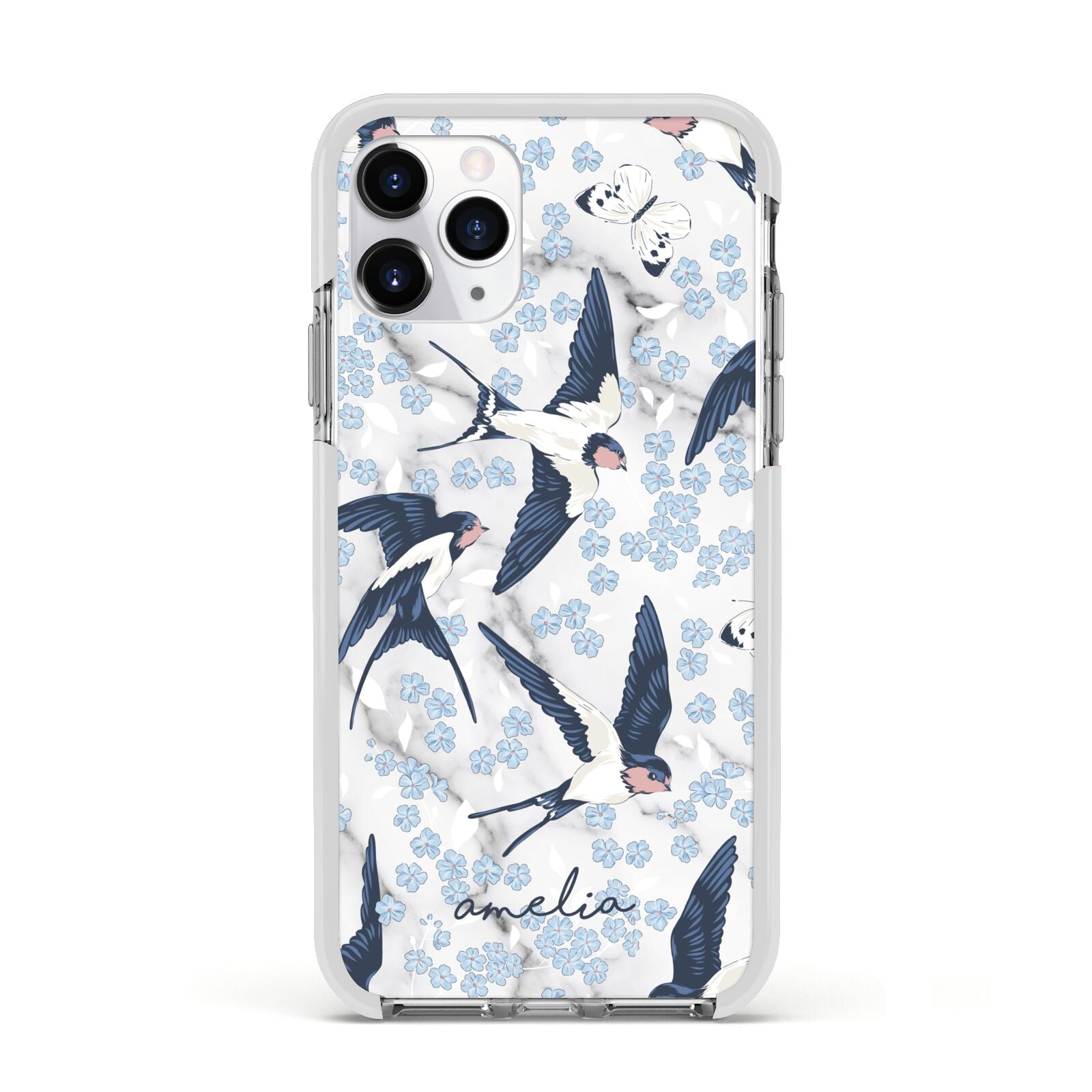 Spring Birds Apple iPhone 11 Pro in Silver with White Impact Case