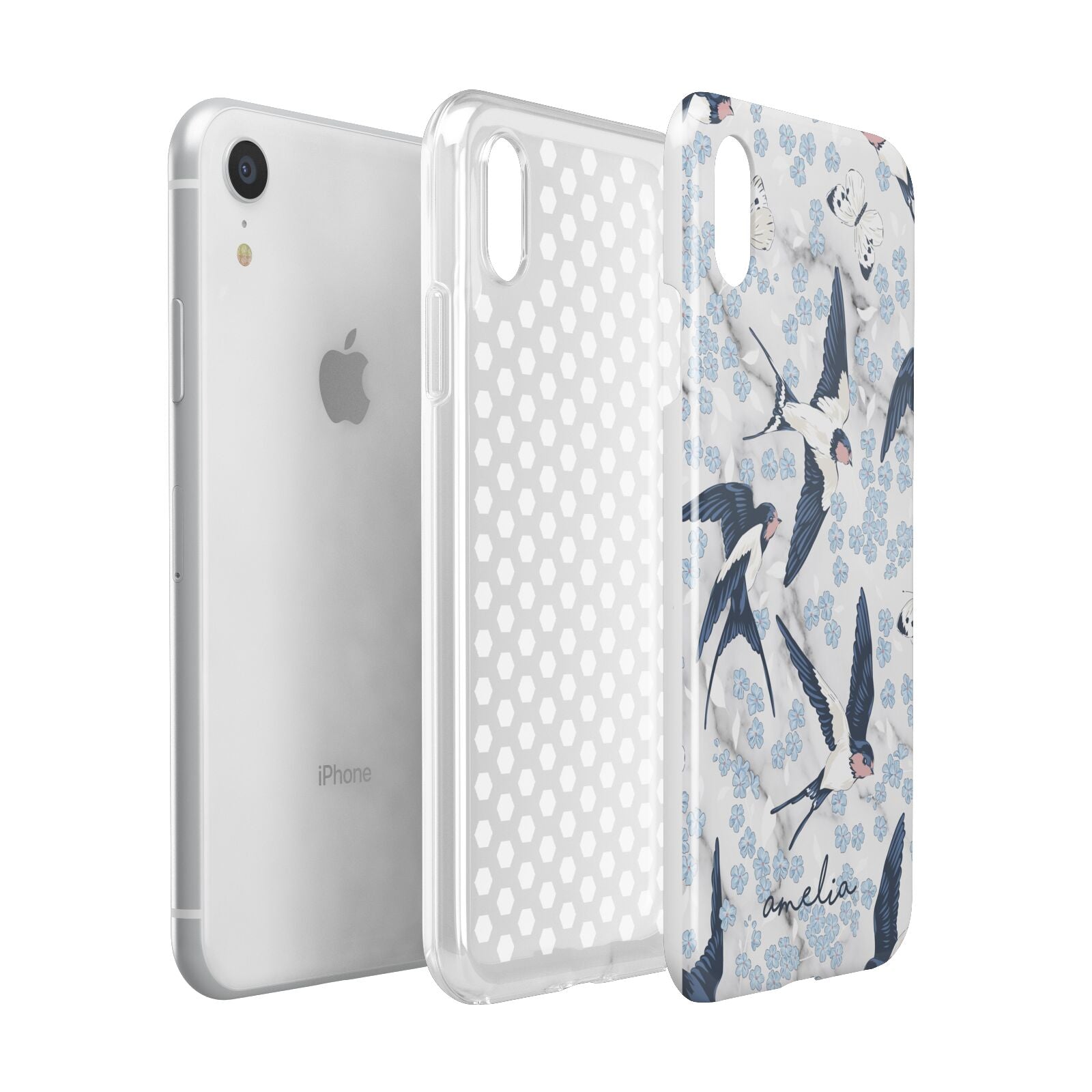 Spring Birds Apple iPhone XR White 3D Tough Case Expanded view