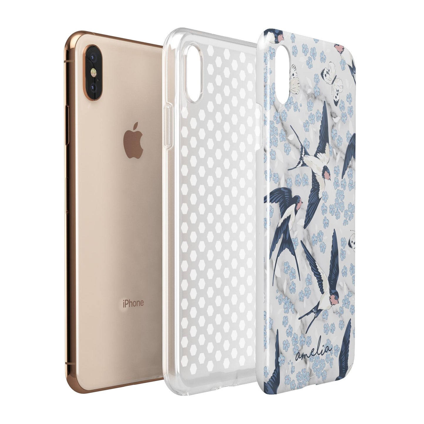 Spring Birds Apple iPhone Xs Max 3D Tough Case Expanded View