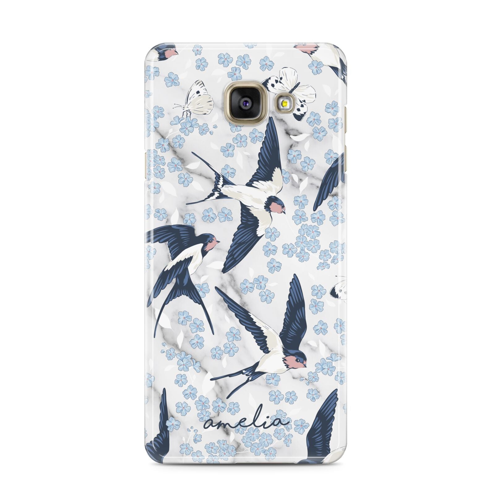 Spring Birds Samsung Galaxy A3 2016 Case on gold phone