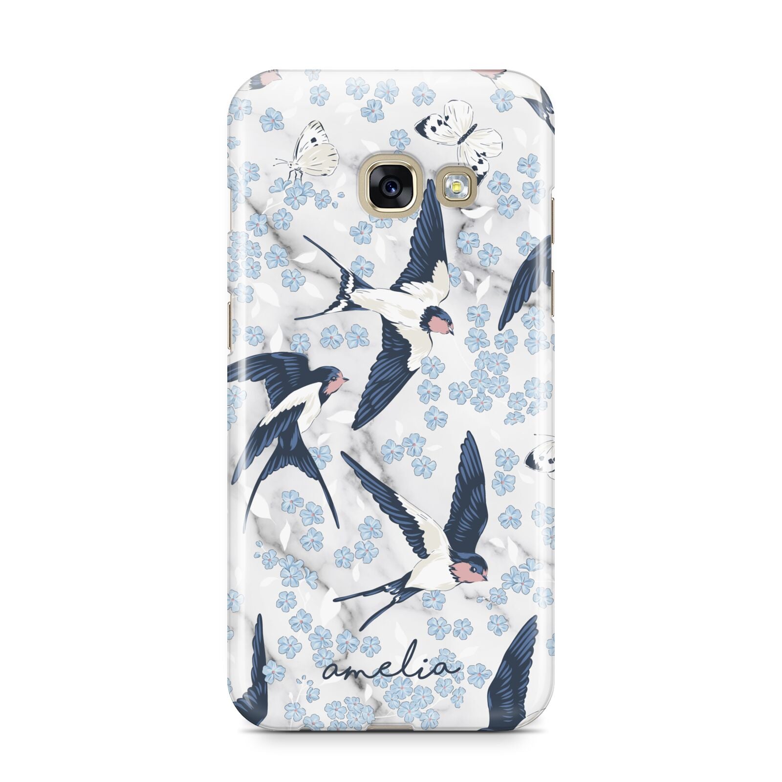 Spring Birds Samsung Galaxy A3 2017 Case on gold phone