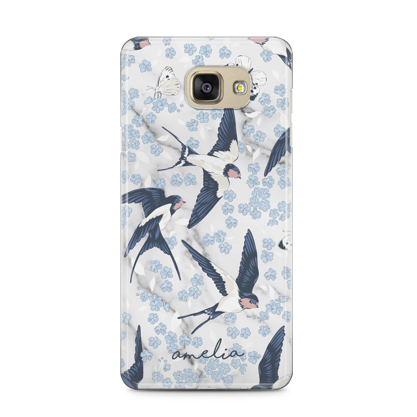 Spring Birds Samsung Galaxy A5 2016 Case on gold phone