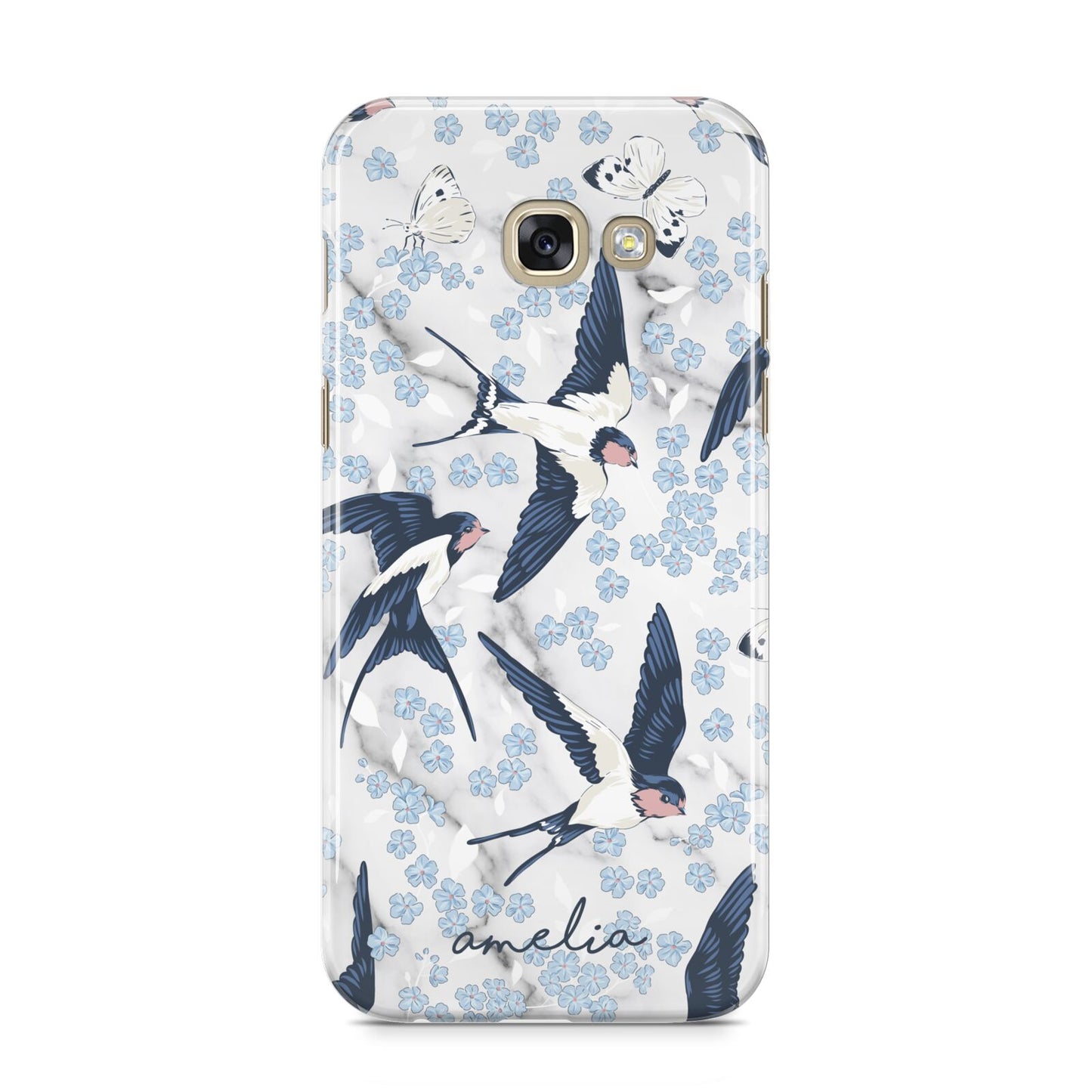 Spring Birds Samsung Galaxy A5 2017 Case on gold phone