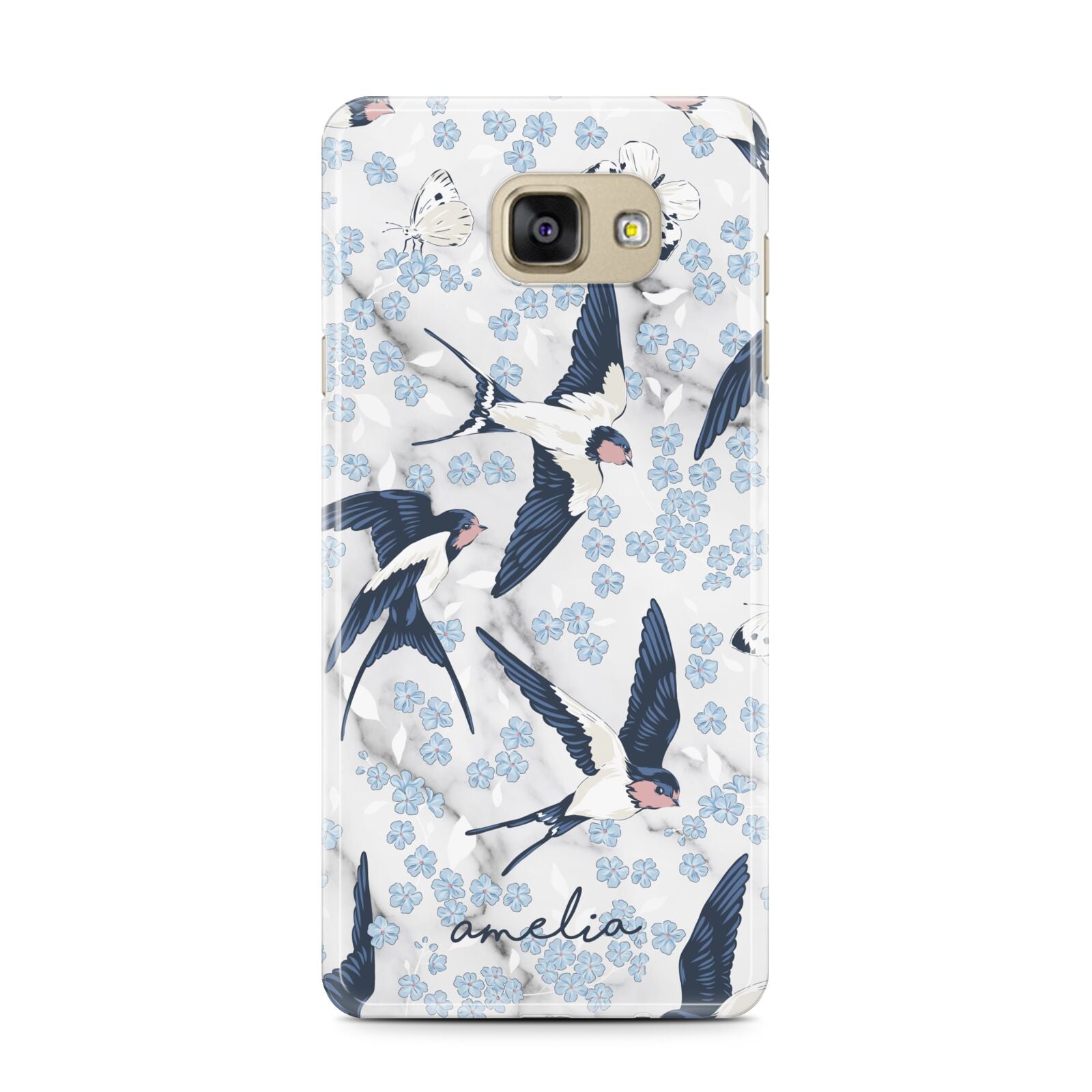 Spring Birds Samsung Galaxy A7 2016 Case on gold phone