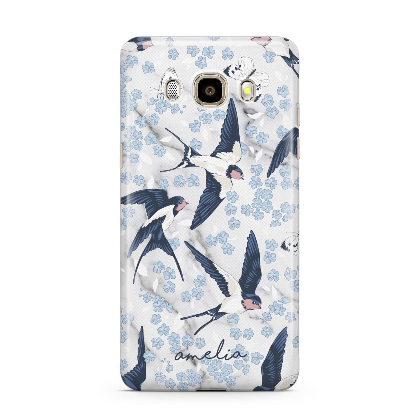 Spring Birds Samsung Galaxy J7 2016 Case on gold phone