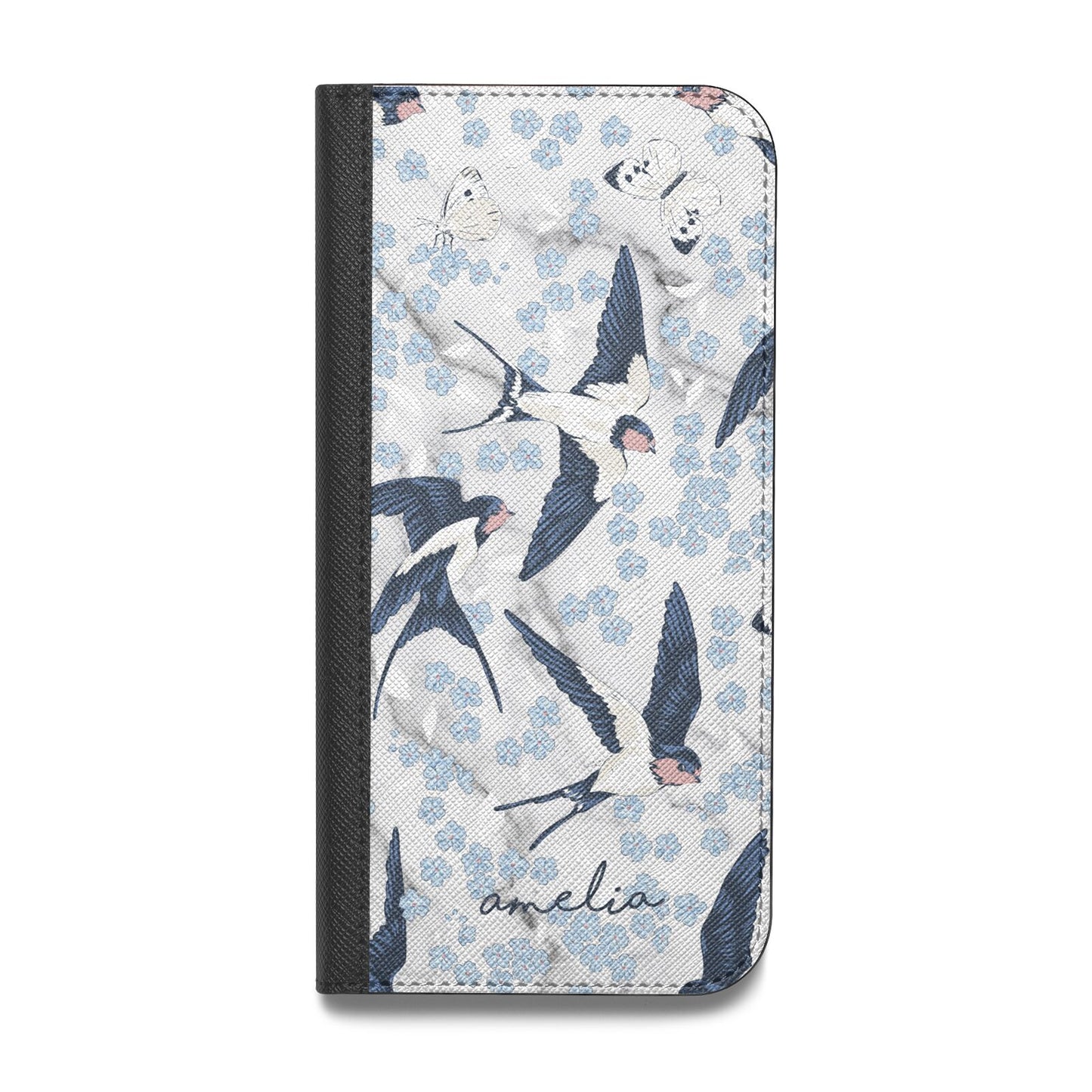 Spring Birds Vegan Leather Flip iPhone Case