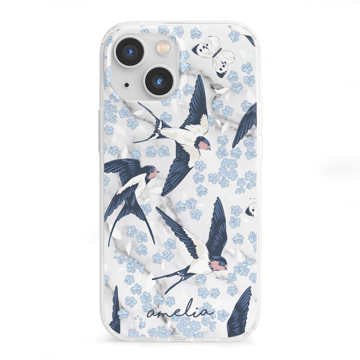 Spring Birds iPhone 13 Mini Clear Bumper Case