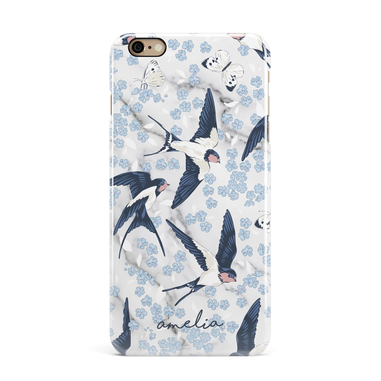 Spring Birds iPhone 6 Plus 3D Snap Case on Gold Phone