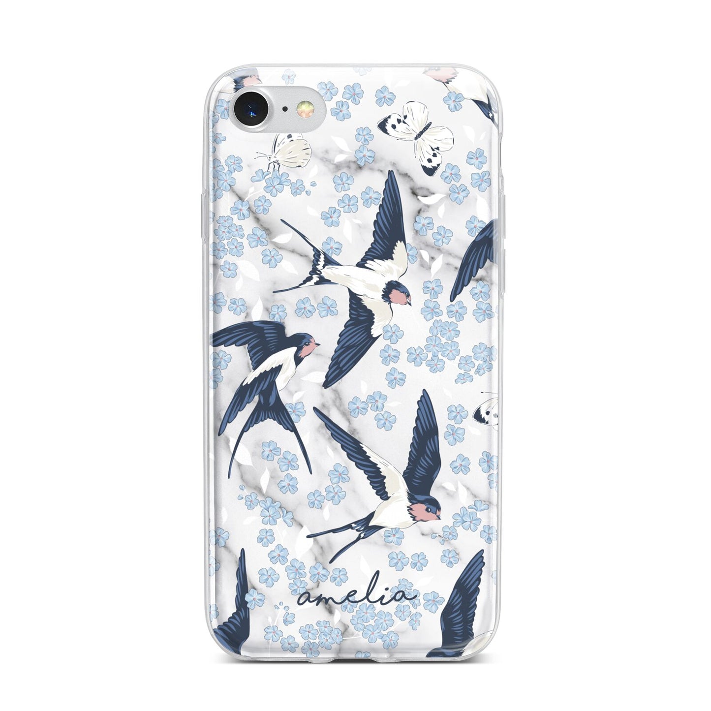 Spring Birds iPhone 7 Bumper Case on Silver iPhone