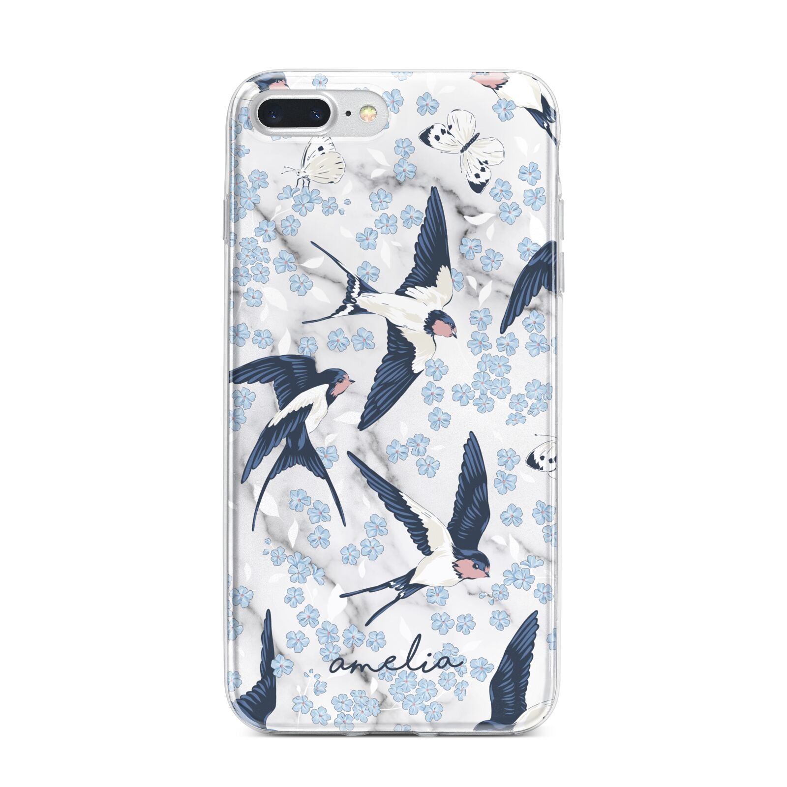 Spring Birds iPhone 7 Plus Bumper Case on Silver iPhone