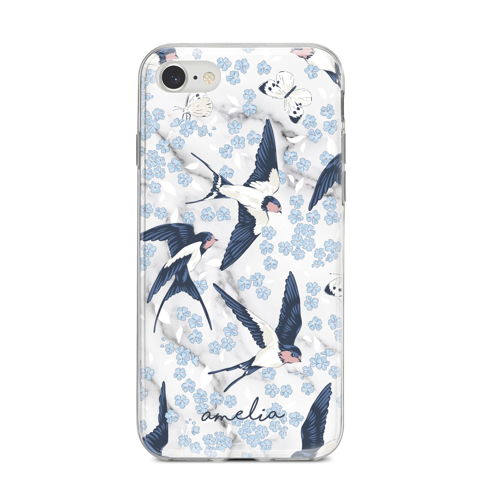 Spring Birds iPhone 8 Bumper Case on Silver iPhone